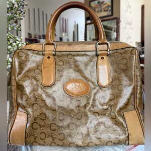 100% authentic Celine Tan and Brown Monogram Bag